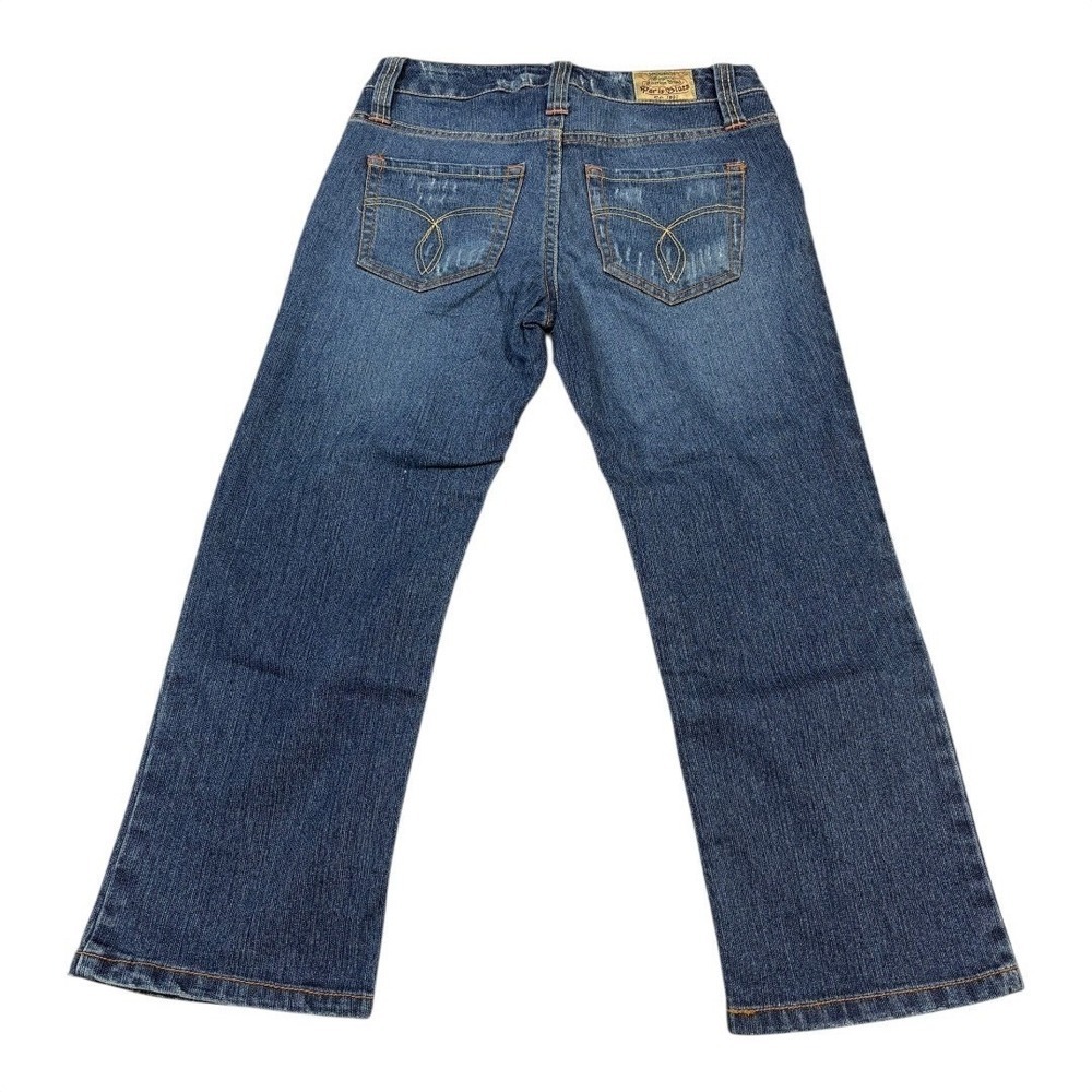 Paris Blues Distressed Bootcut Jeans Capris Blue Wash Denim Size 28‎ Vintage - Picture 2 of 10
